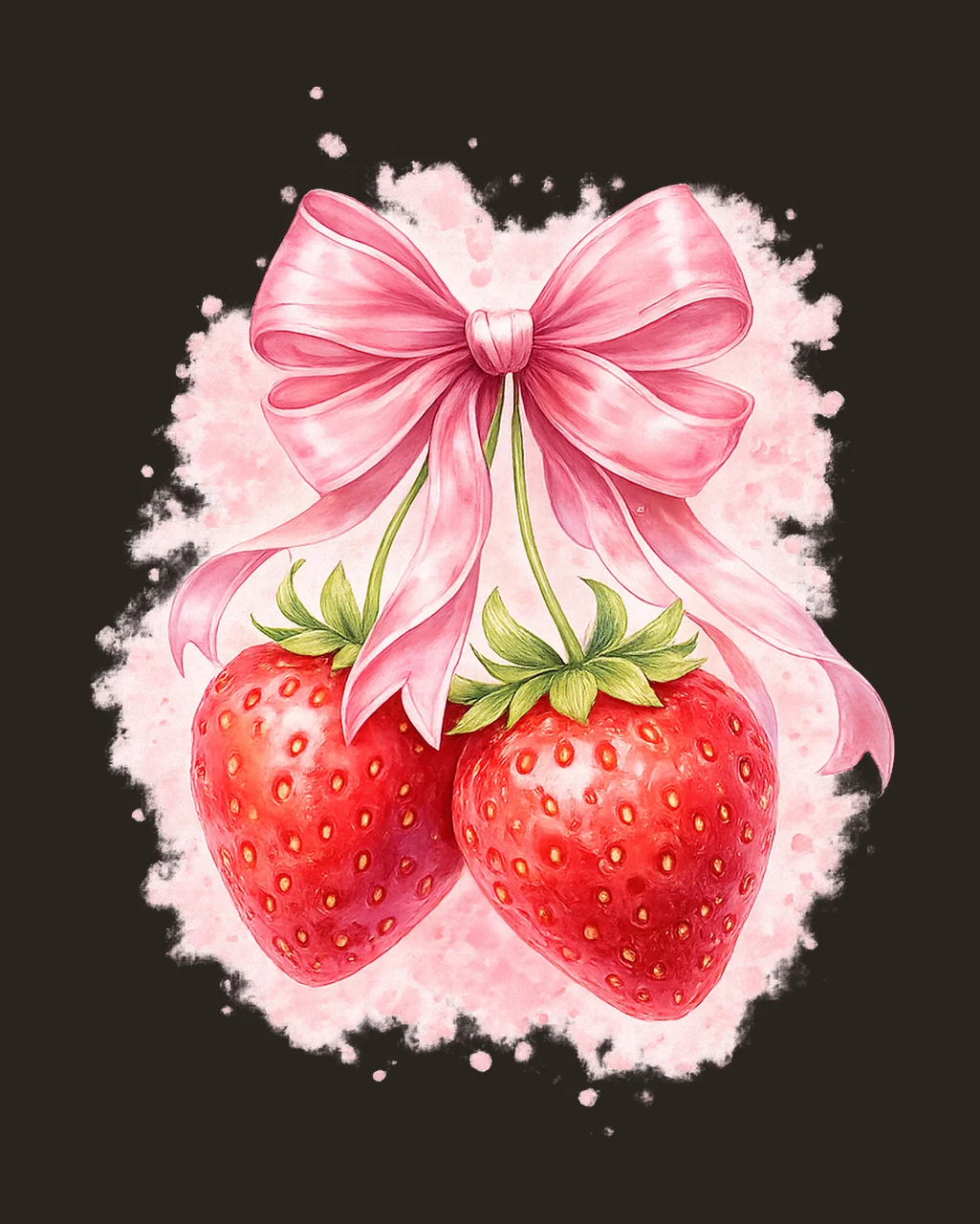 Strawberry Bow Cherry Coquette Aesthetic Soft Girl Era contrast preview thumbnail