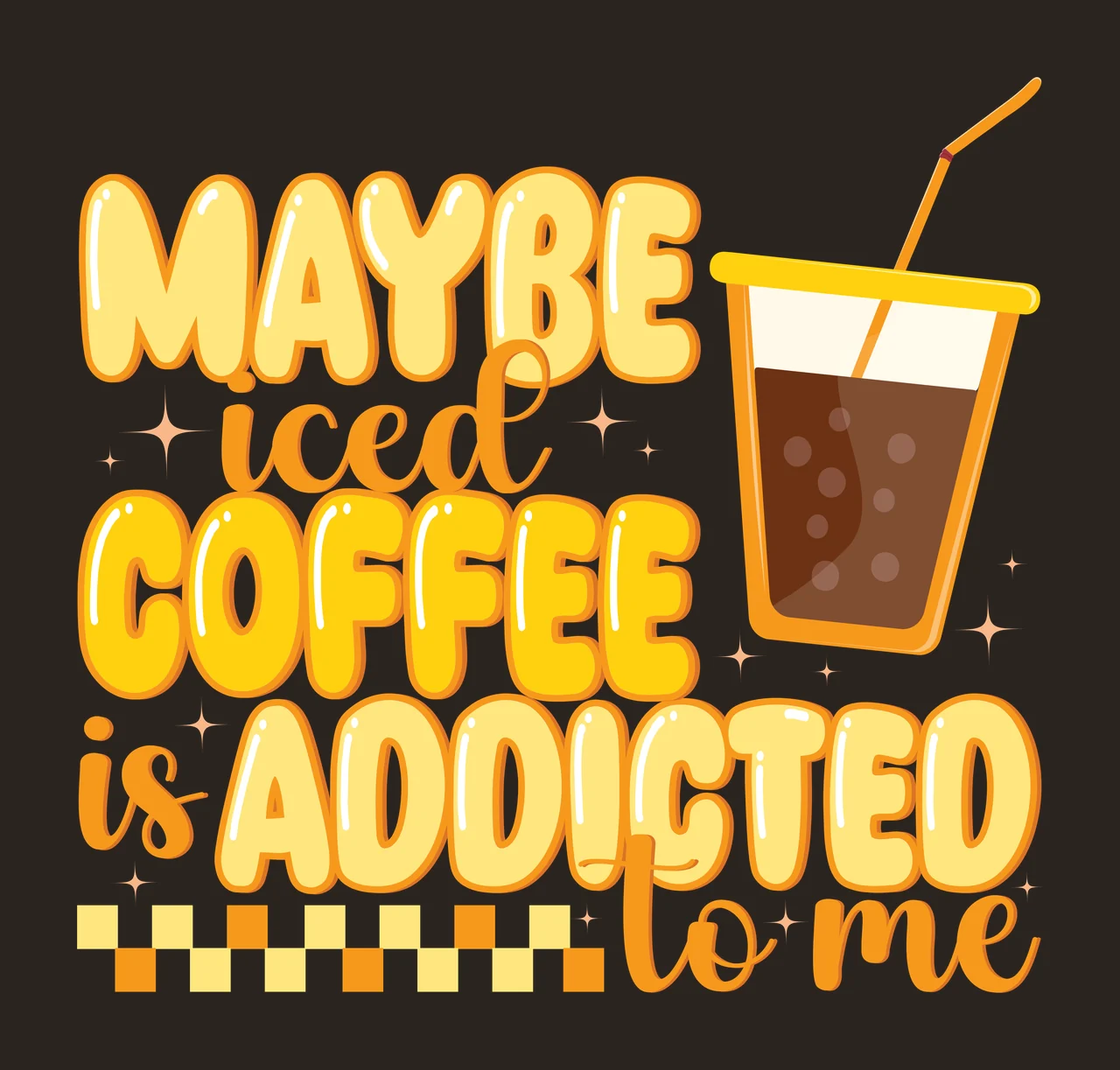 Maybe Iced Coffee Is Addicted To Me cup and text branding disposable contrast preview thumbnail