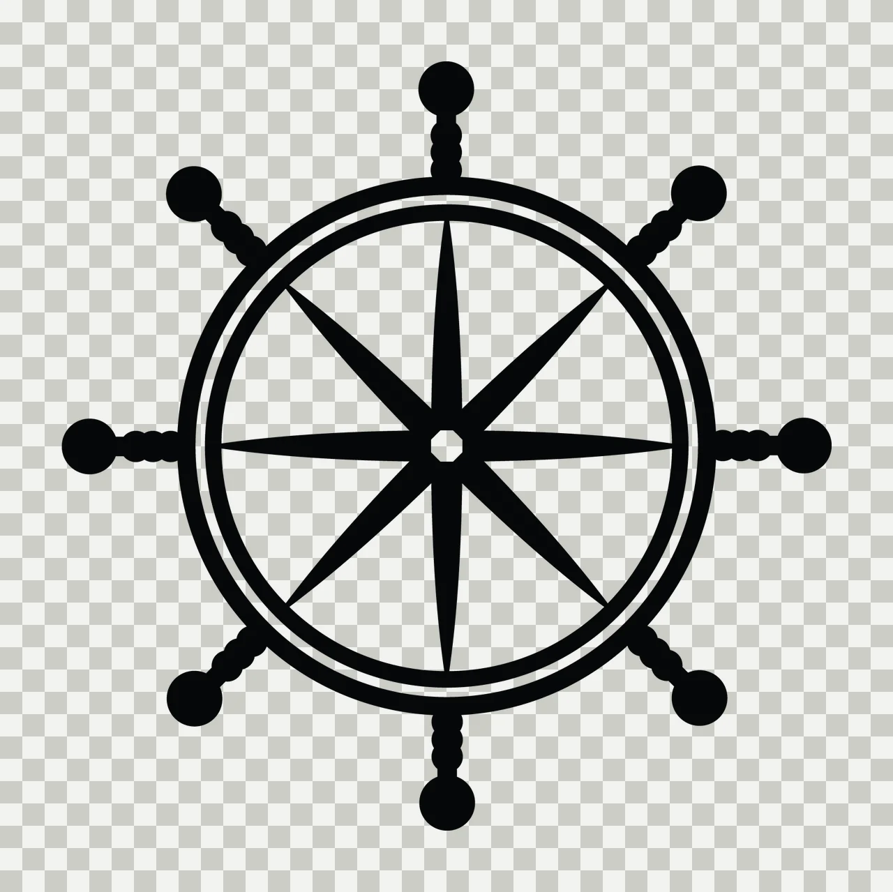 Ship Steering Wheel With Spokes And Nautical transparency and detail preview thumbnail