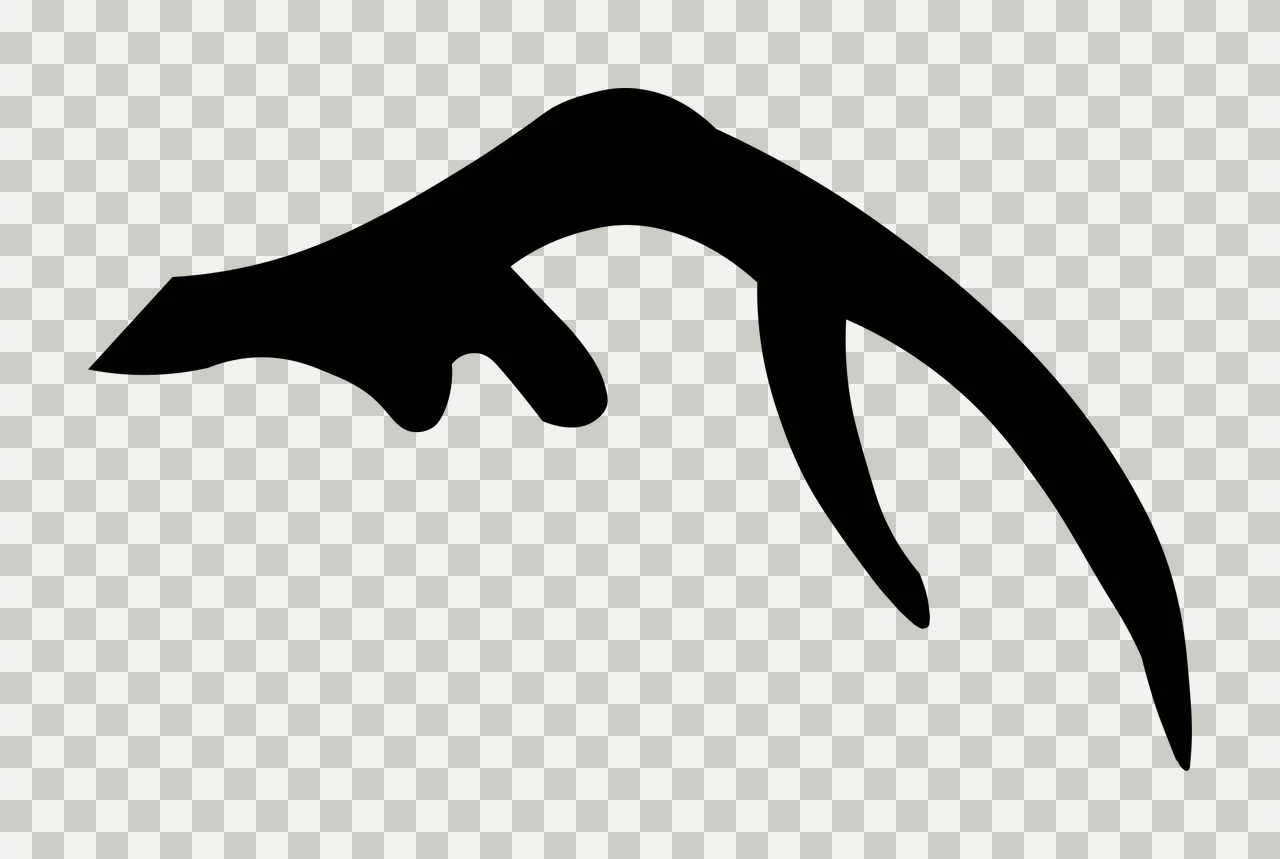 Curved Black Antler Silhouette nature animal 1 20 F16 hunting fishig 2 transparency and detail preview thumbnail