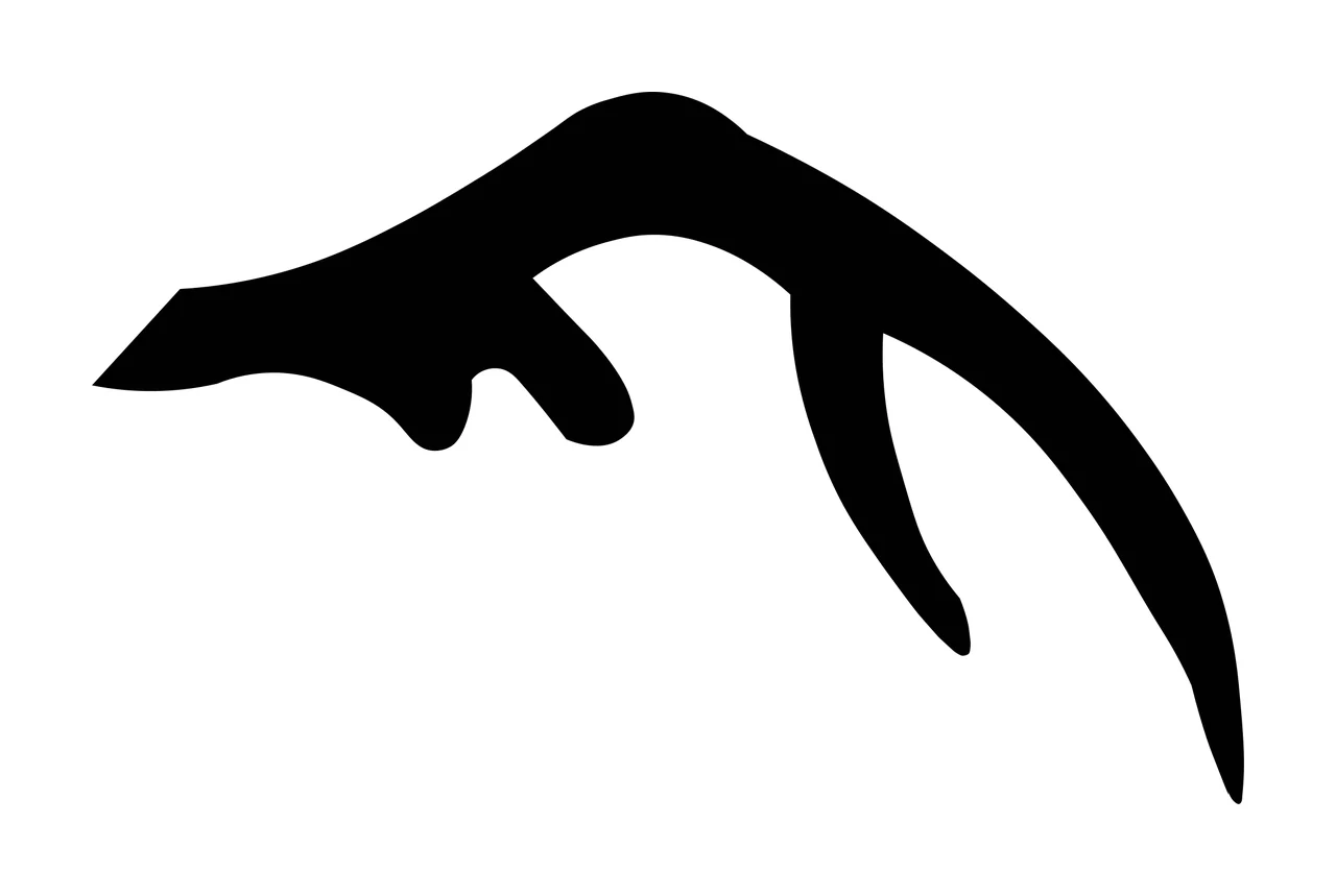 Curved Black Antler Silhouette nature animal 1 20 F16 hunting fishig 2