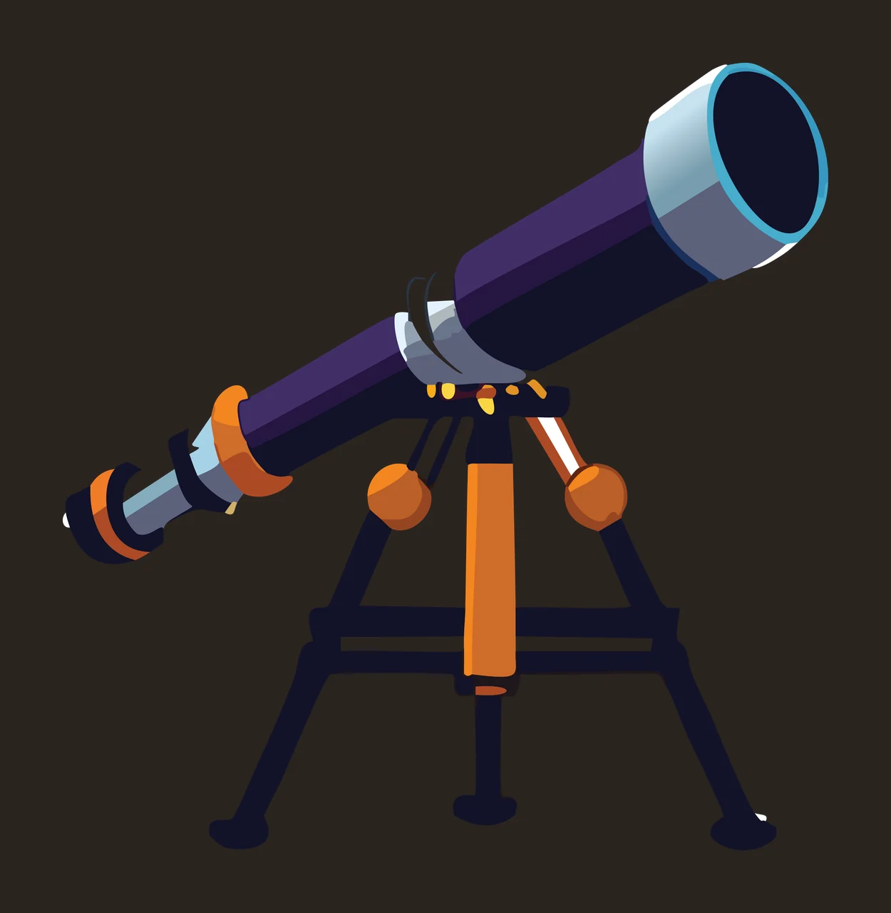 Telescope On Tripod Isolated Graphic lens silhouette black contrast preview thumbnail