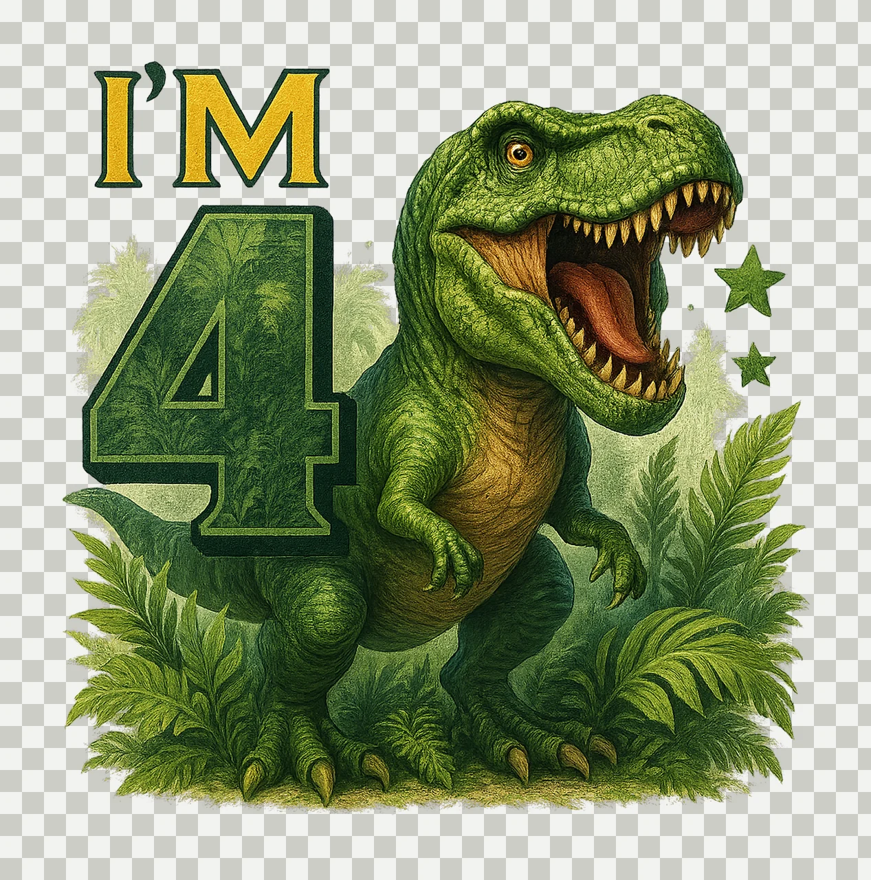 Rex Dinosaur 4th Birthday Dino Sublimation Trex Toddler transparency and detail preview thumbnail