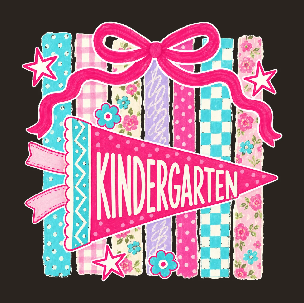 retro pennant 02 kindergarten sublimation instant shirt contrast preview thumbnail