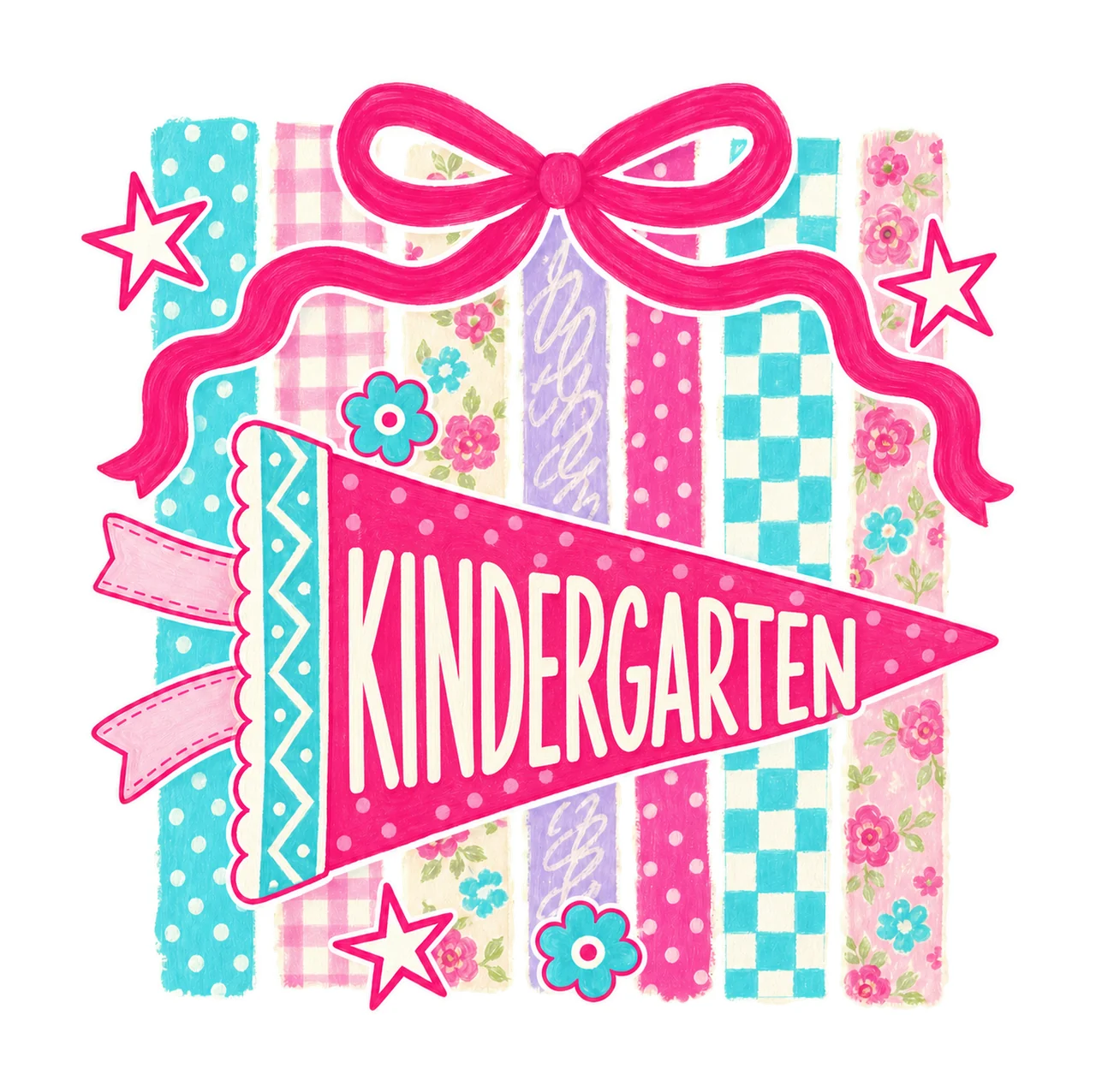 retro pennant 02 kindergarten sublimation instant shirt