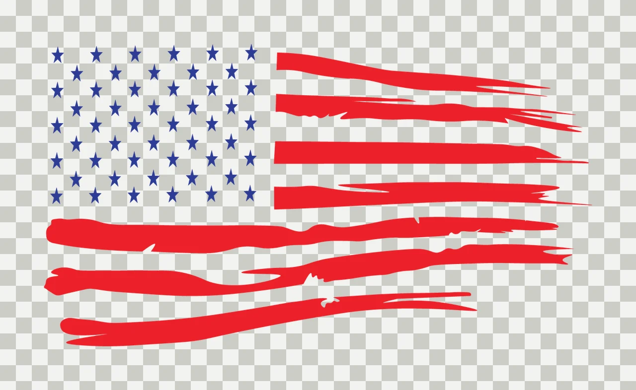 Flag Distressed American Horizontal Graphic stars stripes black transparency and detail preview thumbnail