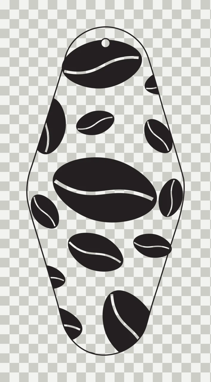 Classic Motel Keychain Coffee Bean Patterned Diamond Shape pattern transparency and detail preview thumbnail