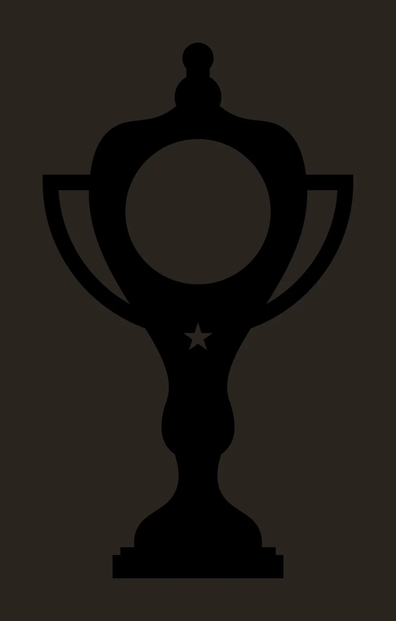 Black Silhouette Trophy Cup Featuring A Single White standing contrast preview thumbnail