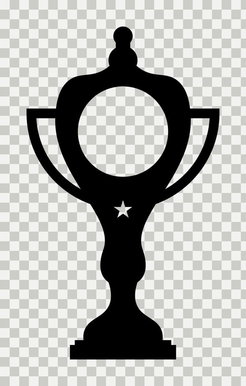 Black Silhouette Trophy Cup Featuring A Single White standing transparency and detail preview thumbnail