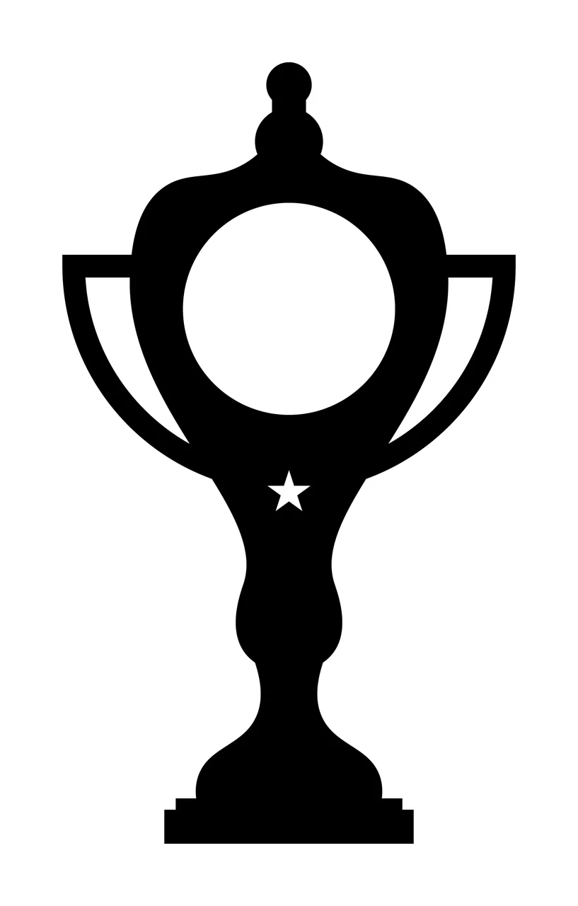 Black Silhouette Trophy Cup Featuring A Single White standing