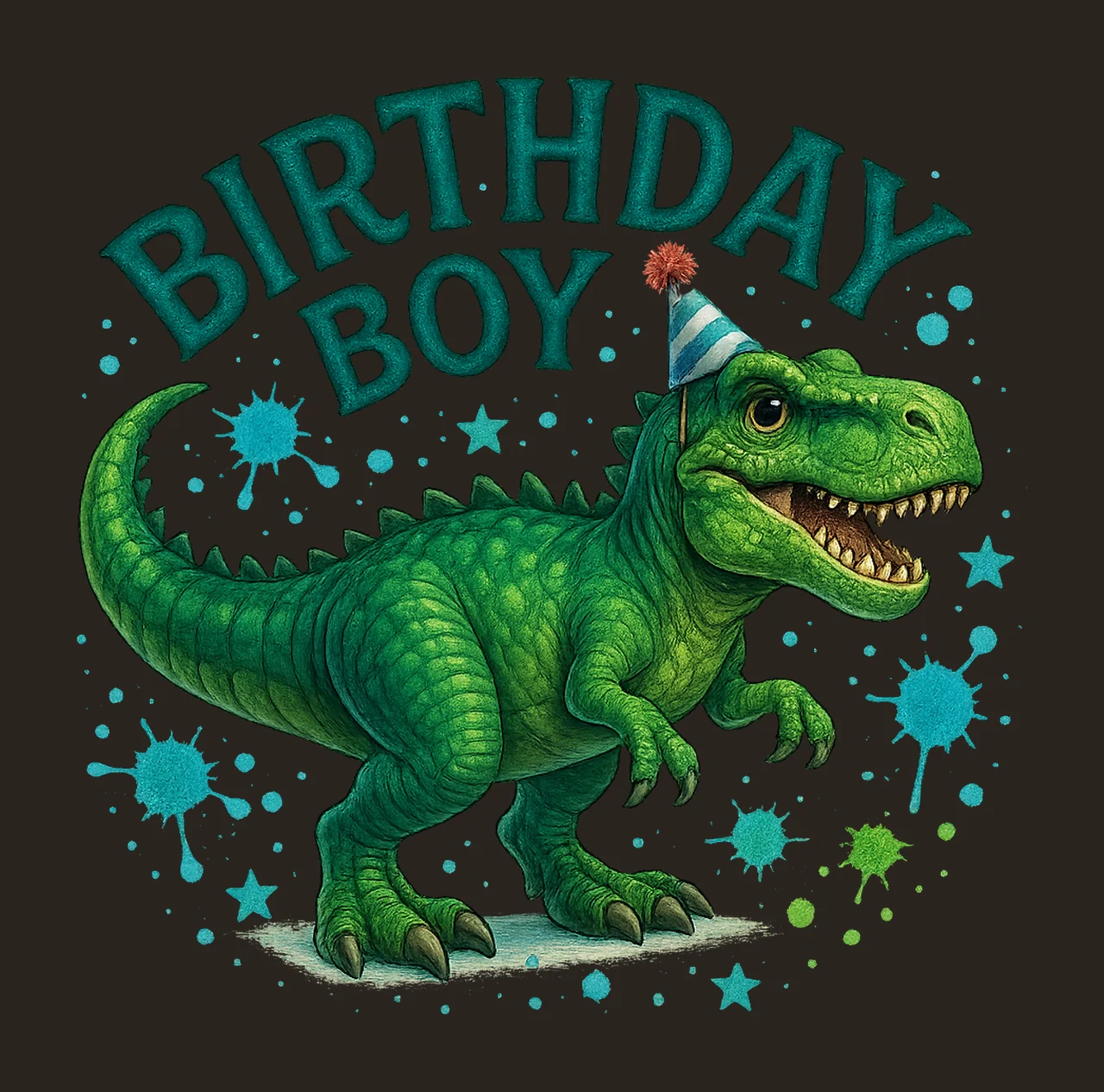 Birthday Boy Dinosaur Birthday Party Design Dino Artwork contrast preview thumbnail