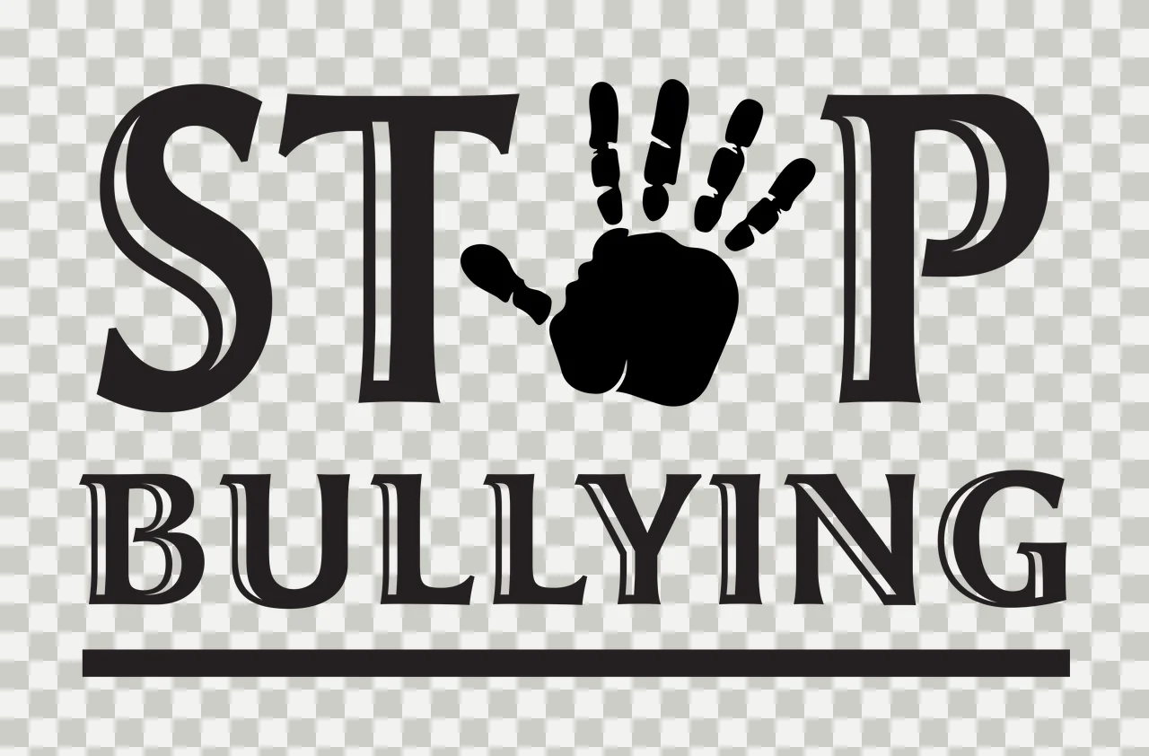 Anti Bullying Stop Bullying Text Graphic hand print letters transparency and detail preview thumbnail