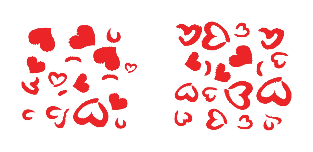 Heart Can Glass Wrap Shaped Brush Stroke Collection hearts