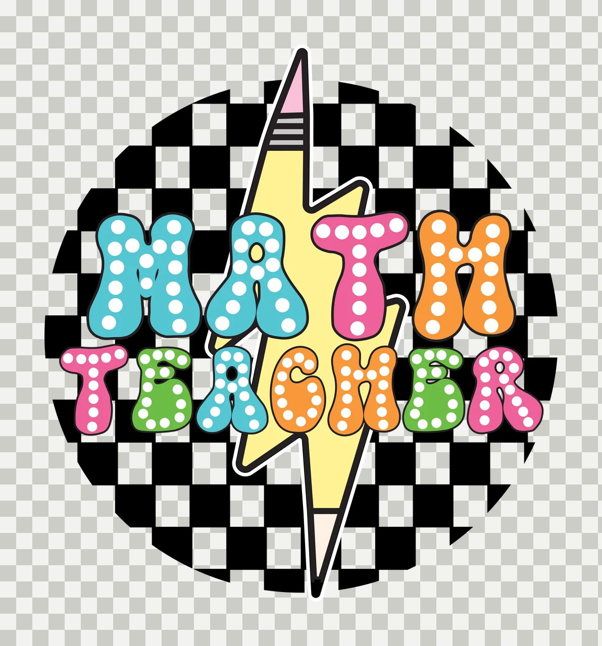 Thunderbolt Graphic With Checkerboard Fill pattern silhouette transparency and detail preview thumbnail