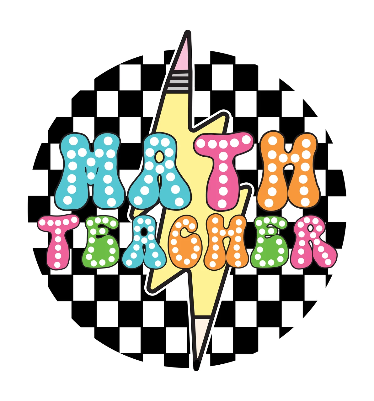 Thunderbolt Graphic With Checkerboard Fill pattern silhouette