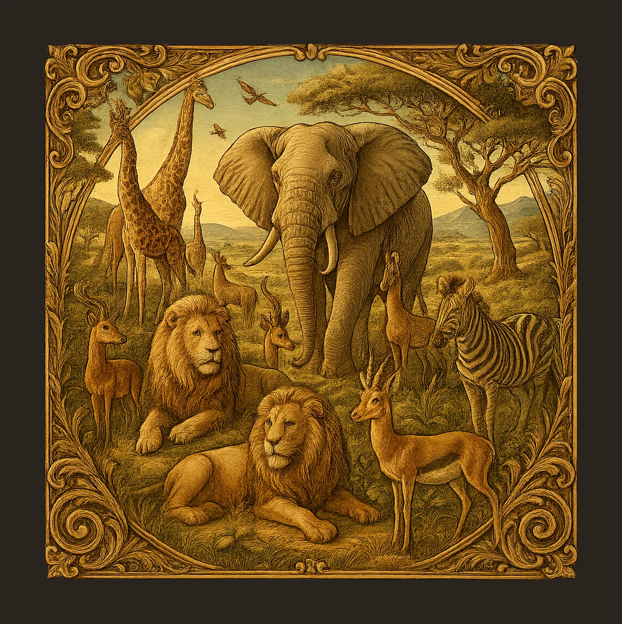 Safari tumbler wrap jungle animals sublimation design safari contrast preview thumbnail