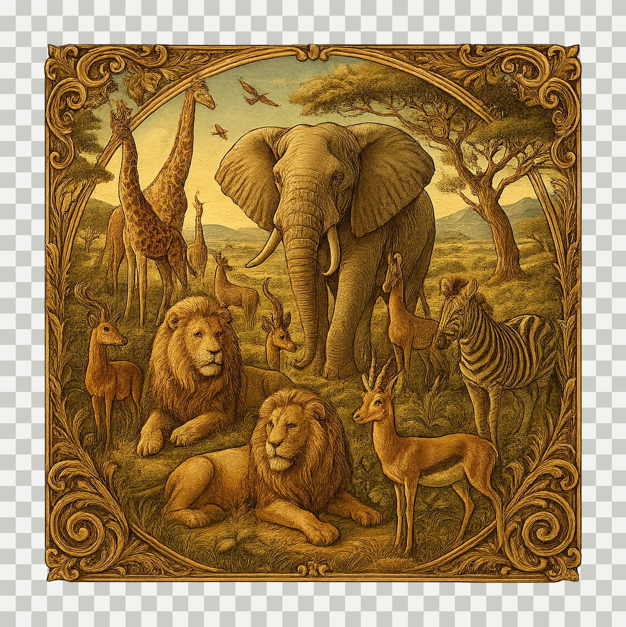 Safari tumbler wrap jungle animals sublimation design safari transparency and detail preview thumbnail