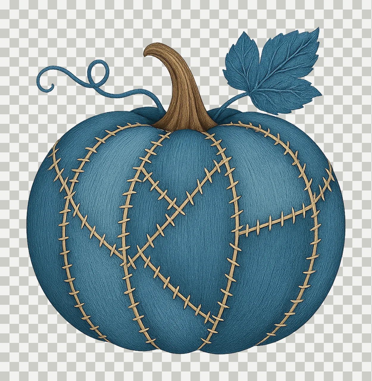 Denim Patchwork Pumpkin Trendy Fall Autumn Design Spooky transparency and detail preview thumbnail