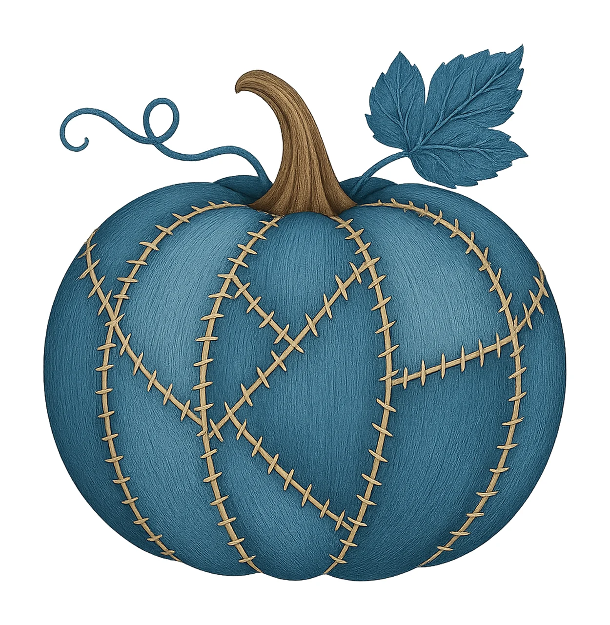 Denim Patchwork Pumpkin Trendy Fall Autumn Design Spooky
