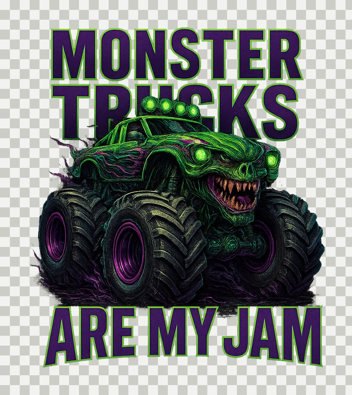 Monster Truck Kids Sublimation Design Fun Truck Artwork Boys transparency and detail preview thumbnail