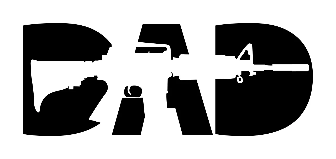 Dad Text Integrated With Letters And Rifle