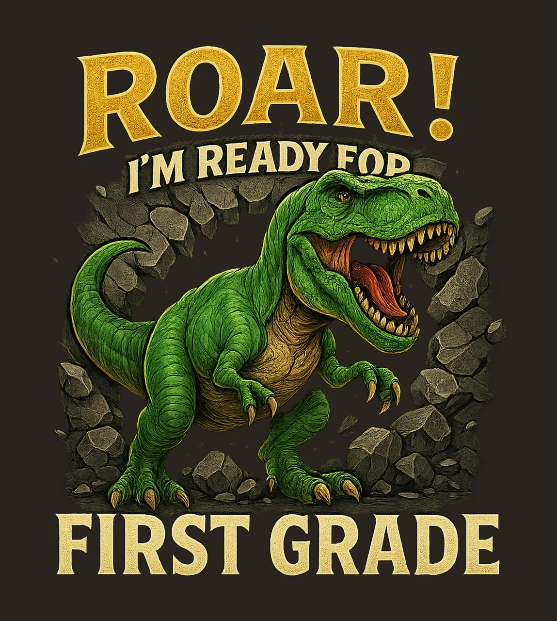 Second grade Artwork back to school shirt design dinosaur contrast preview thumbnail