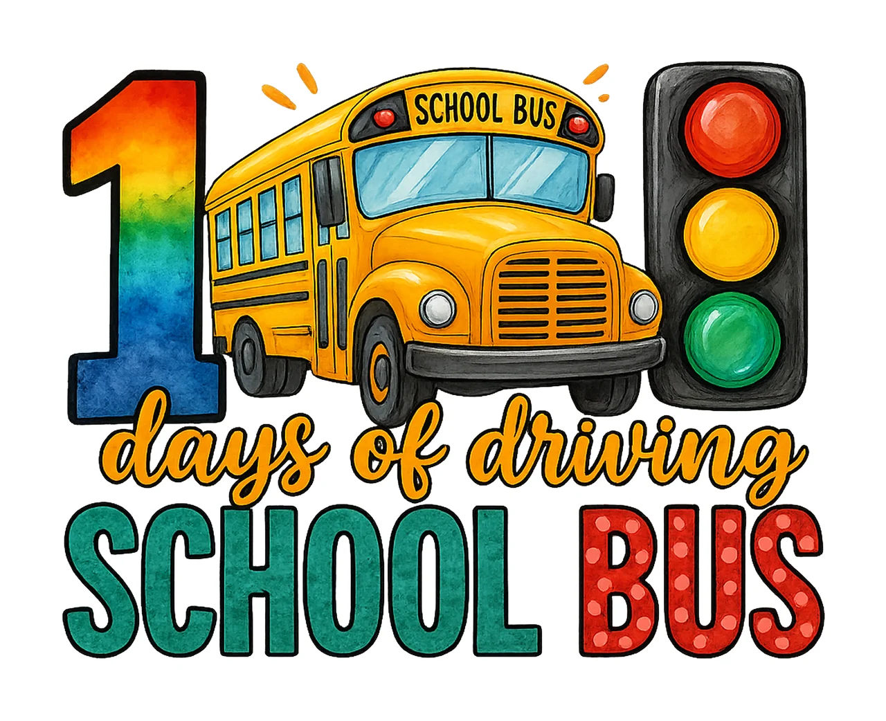 School Bus Drivers 100 Days of Driving School Bus Design Day