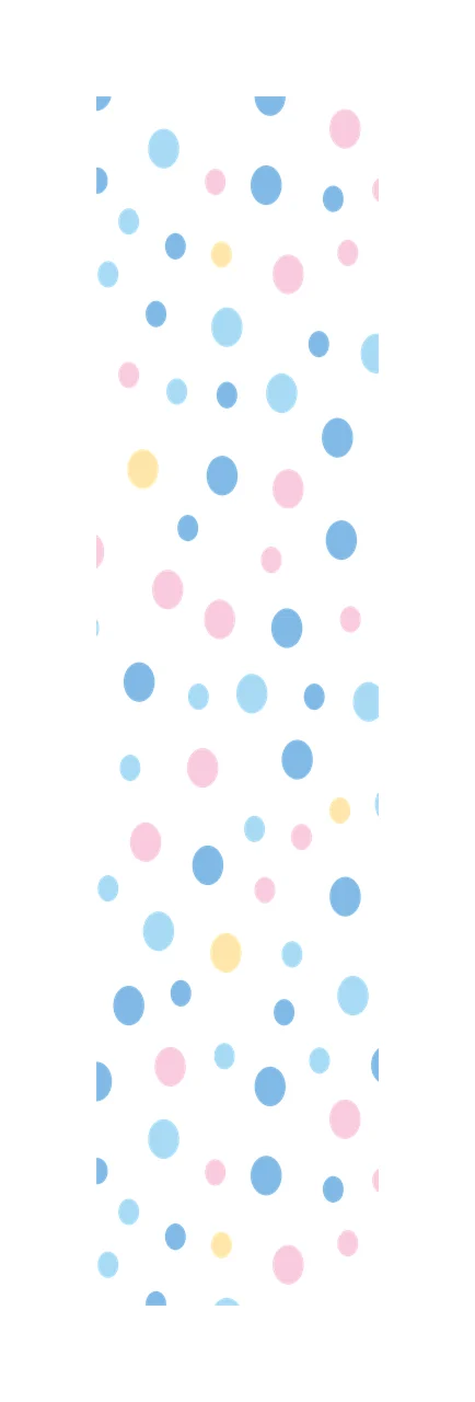 Polka dot pattern with circles pastel blue dots pastel pink dots and pastel yellow dots
