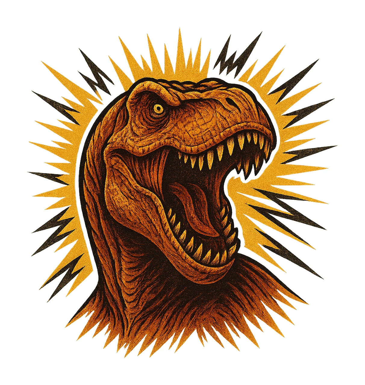 Realistic Rex Head Dinosaur Artwork Sublimation Design
