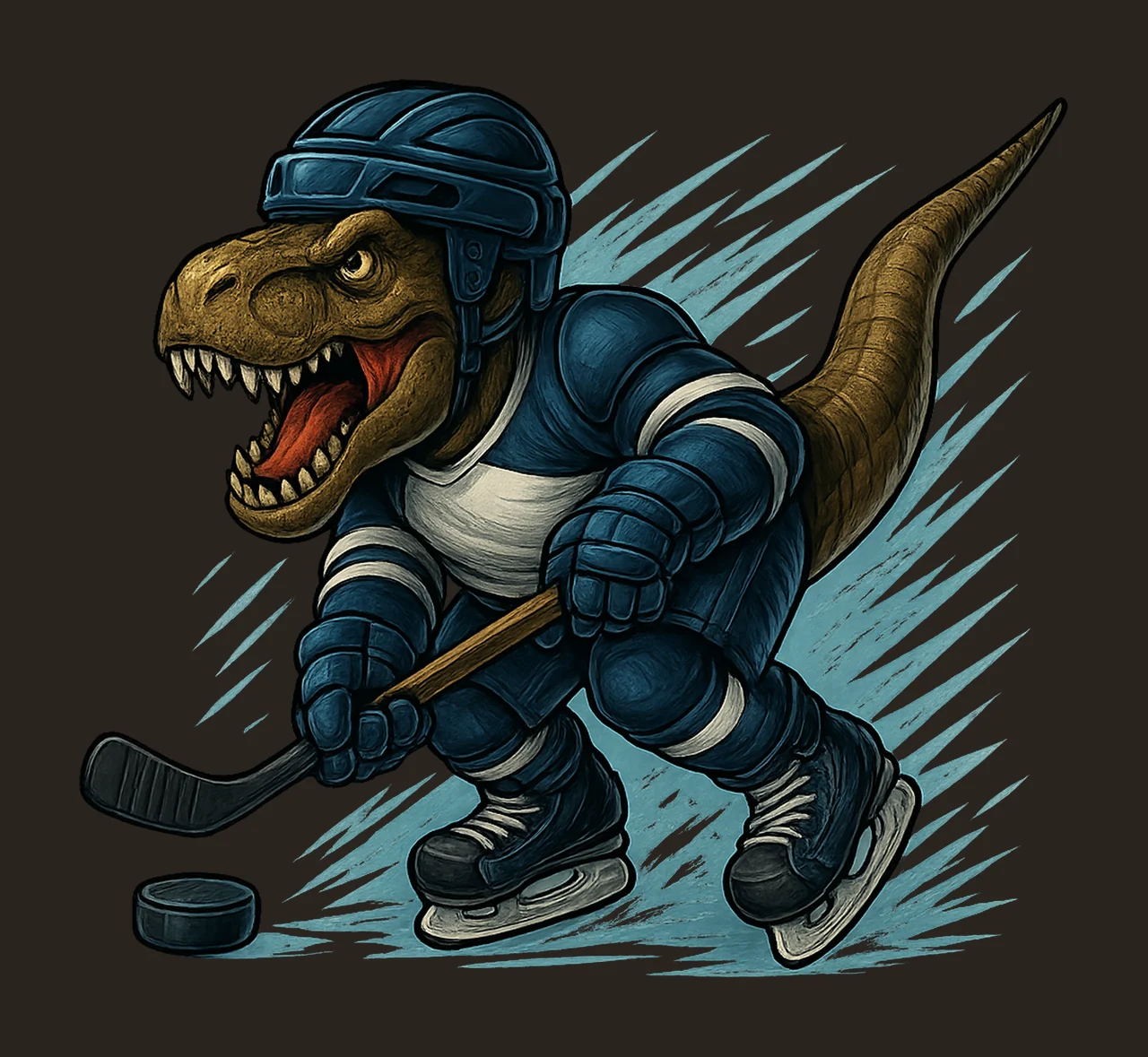 Hockeysaurus Rex Hockey Player Dinosaur Artwork Funny Hockey contrast preview thumbnail