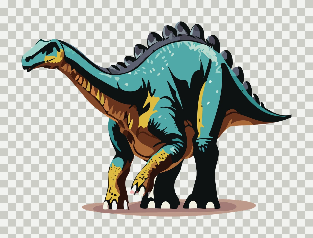 Dinosaur Stegosaurus Silhouette Side Profile standing plates transparency and detail preview thumbnail