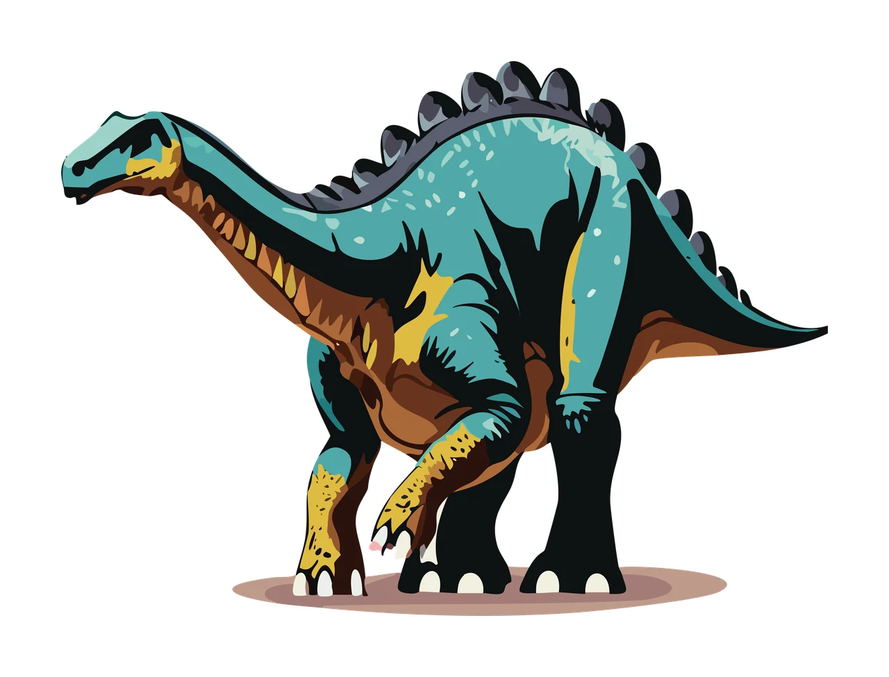 Dinosaur Stegosaurus Silhouette Side Profile standing plates