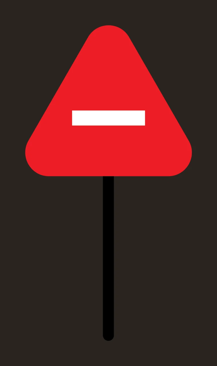 Black Triangle Sign On Pole stand minimalist silhouette plain white contrast preview thumbnail