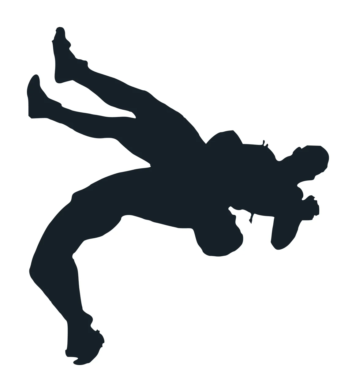 Wrestling Black Silhouette Of Two Figures Engaged white sport