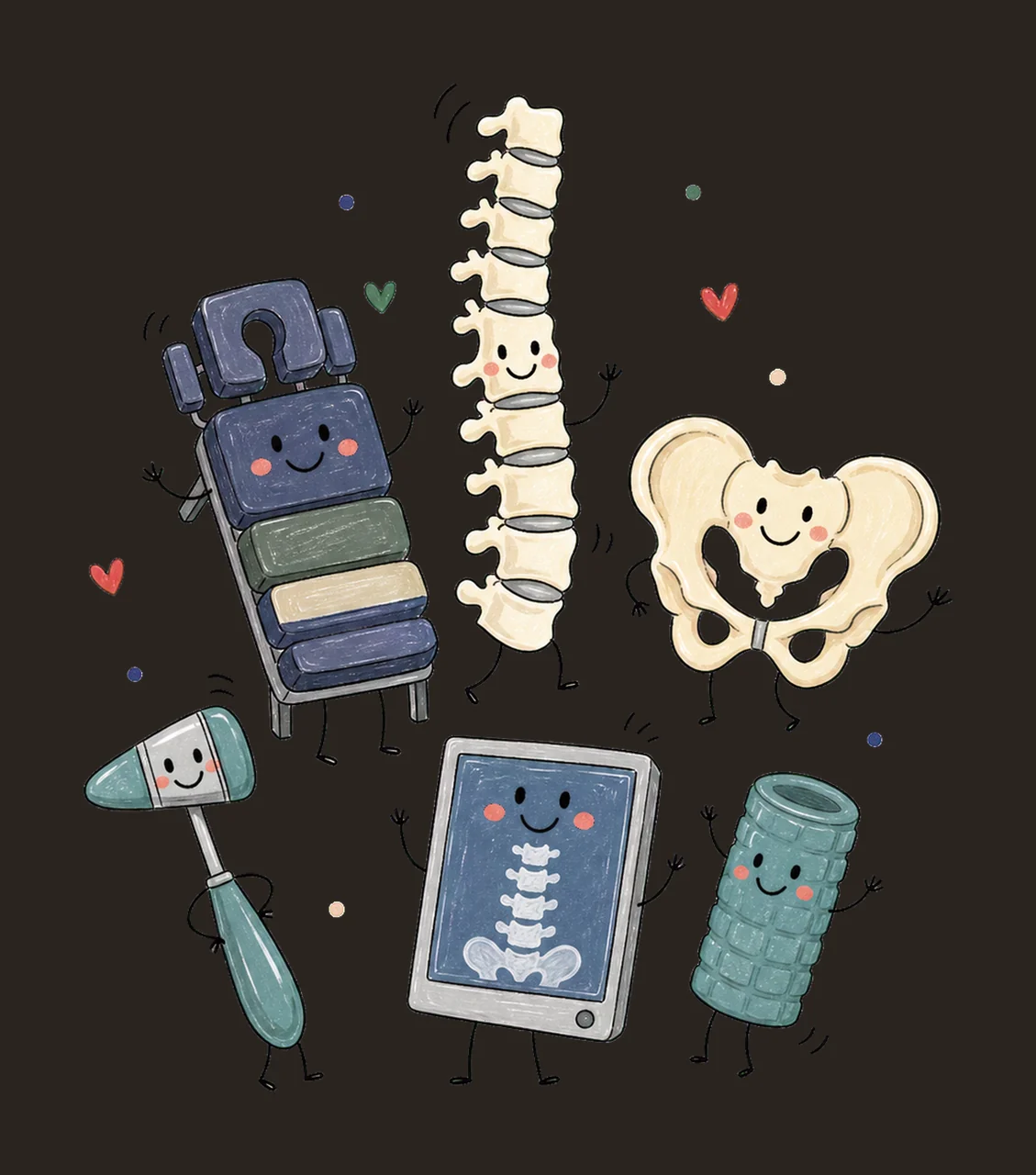 Chiropractor Occupation Doodles Cute Variation C contrast preview thumbnail