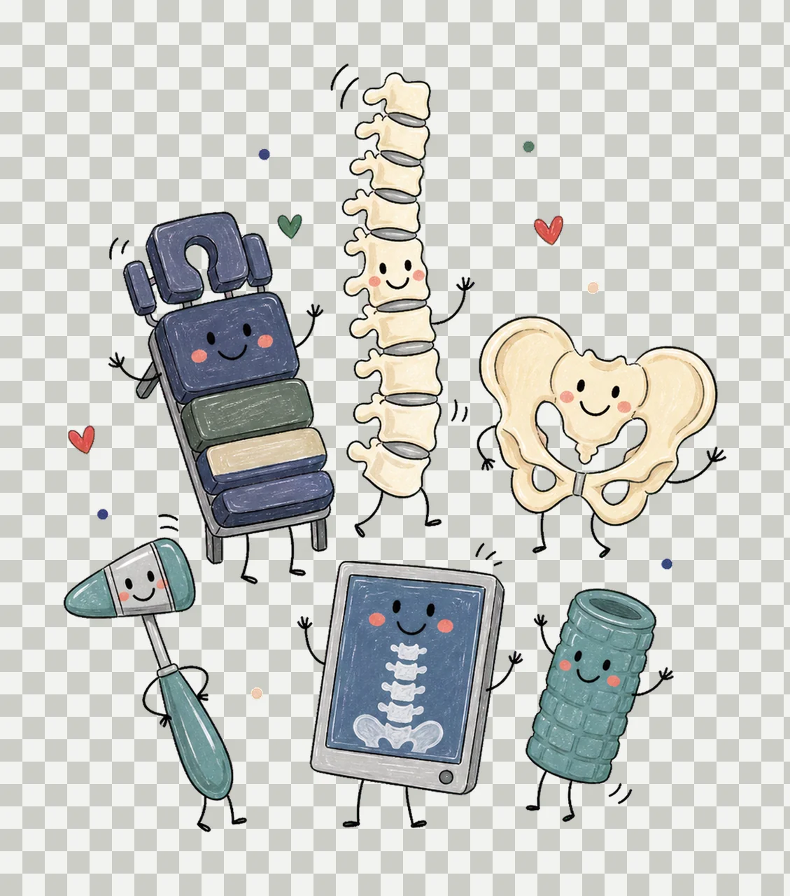 Chiropractor Occupation Doodles Cute Variation C transparency and detail preview thumbnail