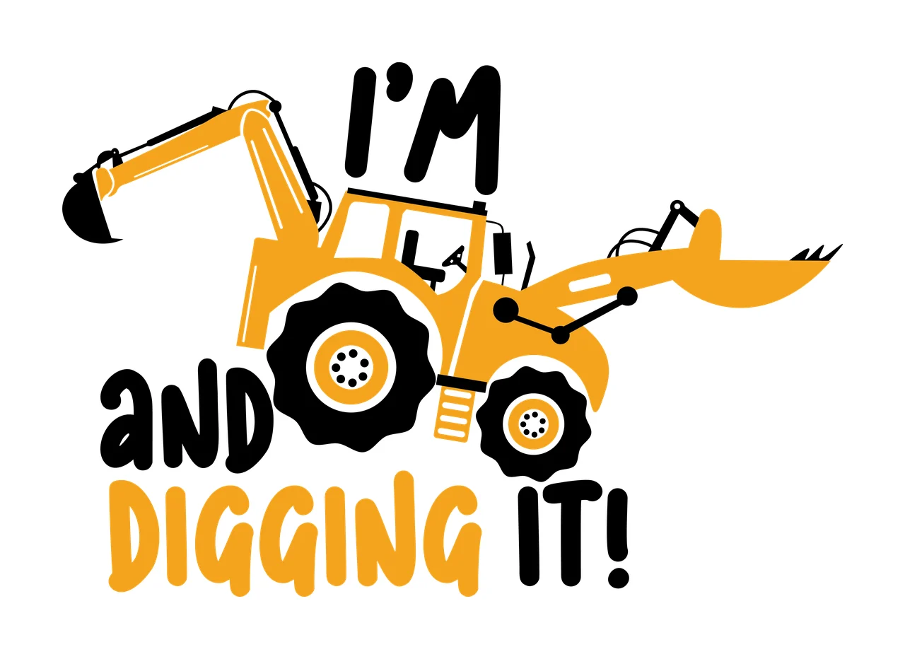 Digging Illustration scalable logo design icon