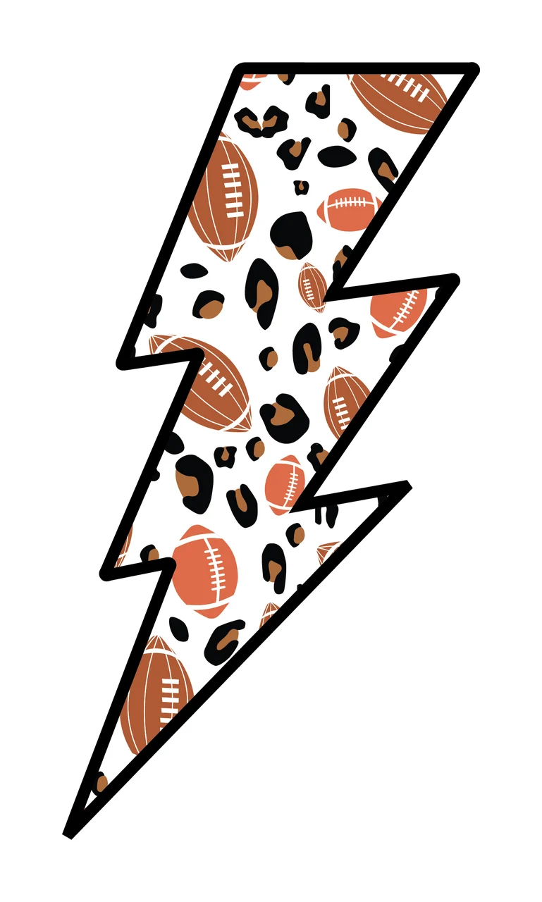 Bolt Football Patterned Lightning Shape outline black pattern