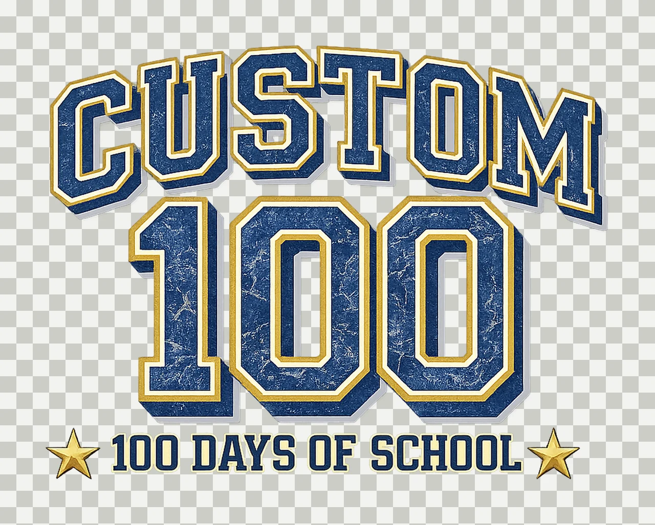 Custom varsity jersey 100 days of school distressed teacher transparency and detail preview thumbnail