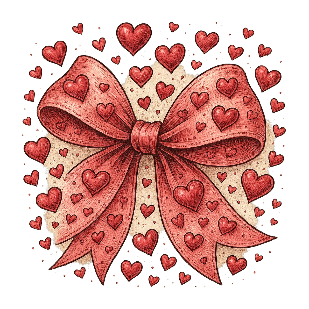 Valentines Day Heart Coquette Bow Retro Valentine Design