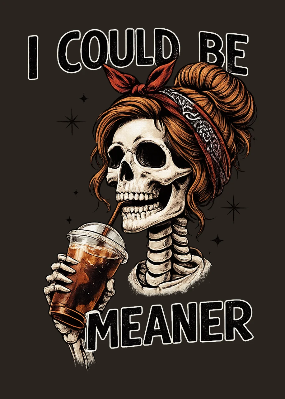 Could Be Meaner Funny Humor Sarcastic Quote Trendy Shirt contrast preview thumbnail
