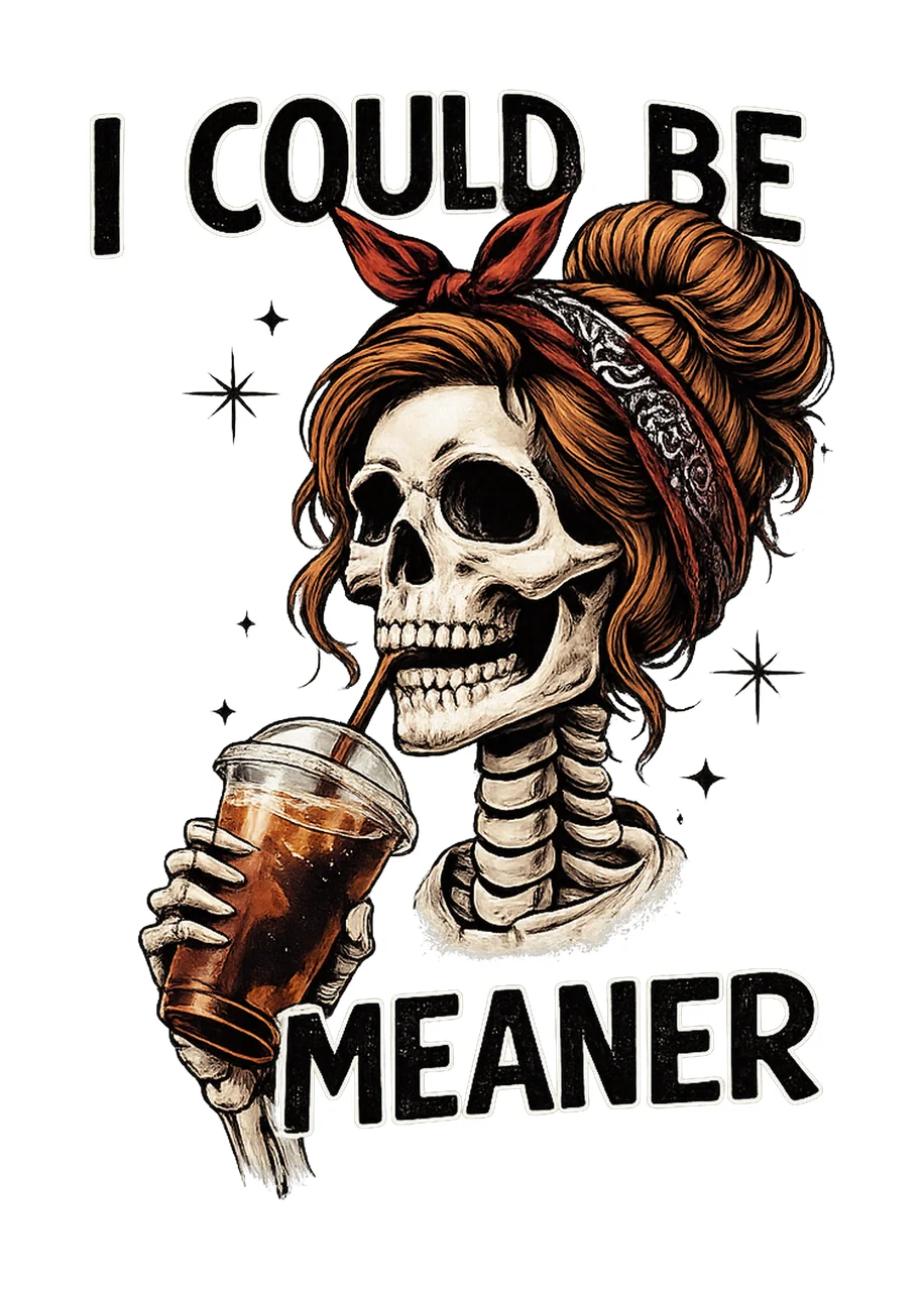 Could Be Meaner Funny Humor Sarcastic Quote Trendy Shirt