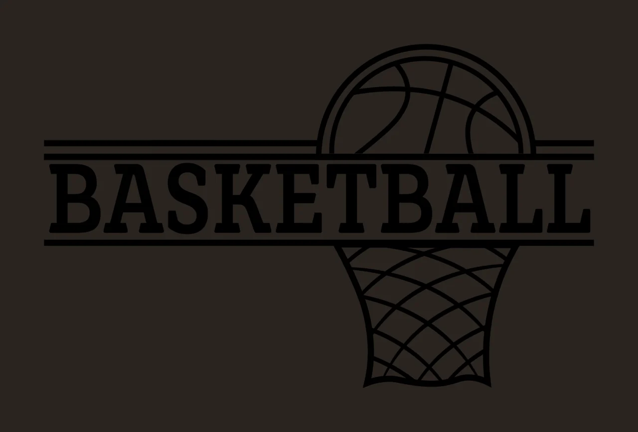 Basketball Hoop Net Line Art Graphic black sport and white contrast preview thumbnail