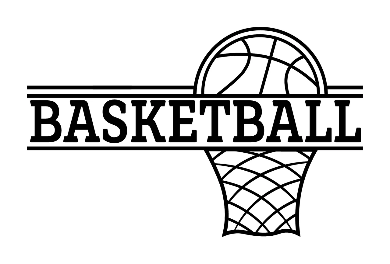 Basketball Hoop Net Line Art Graphic black sport and white