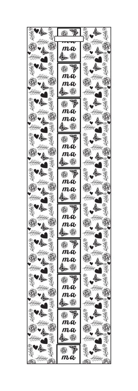 Mama Repeated Text With Butterflies butterfly heart rose pattern