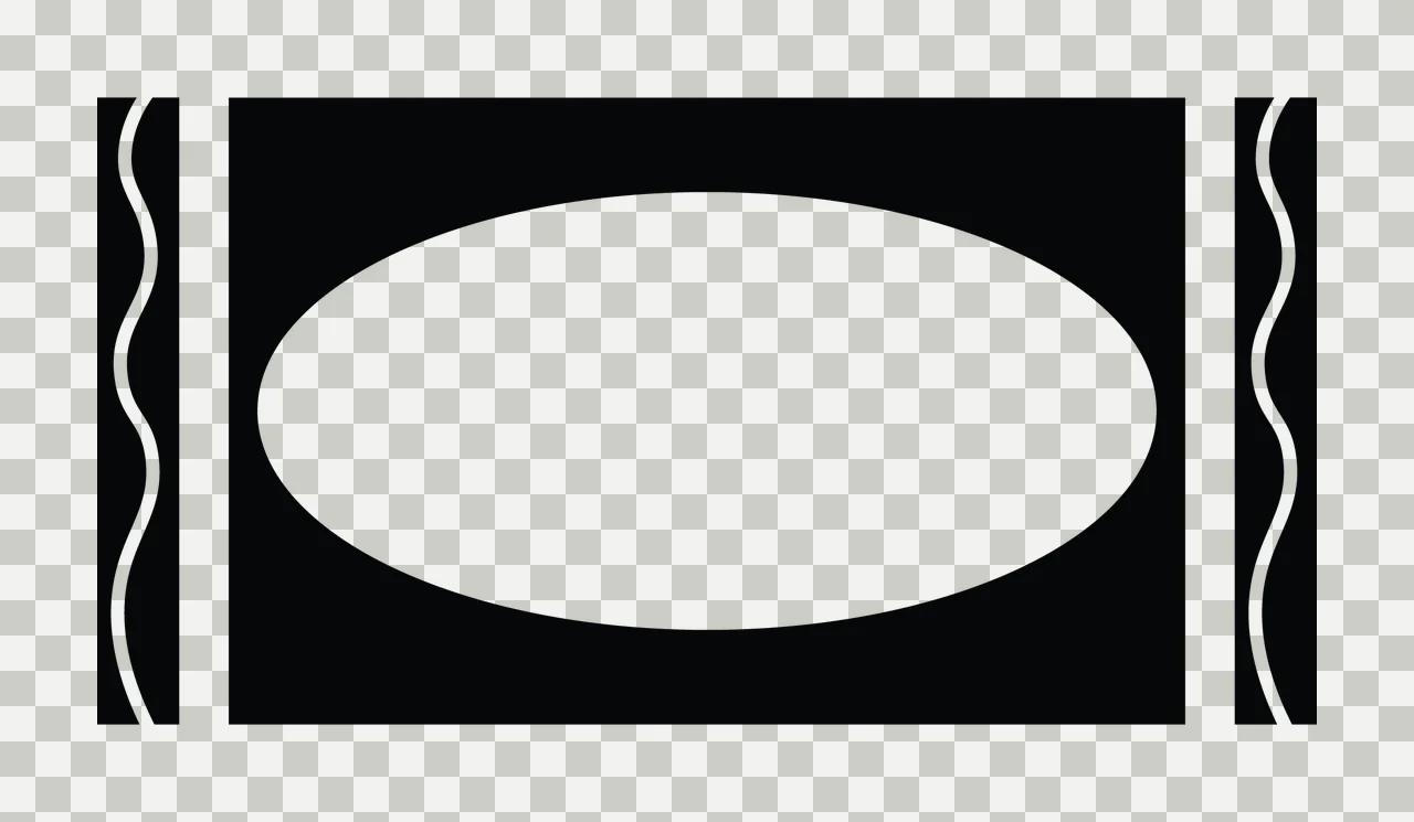 Black And White Decorative Oval Label transparency and detail preview thumbnail