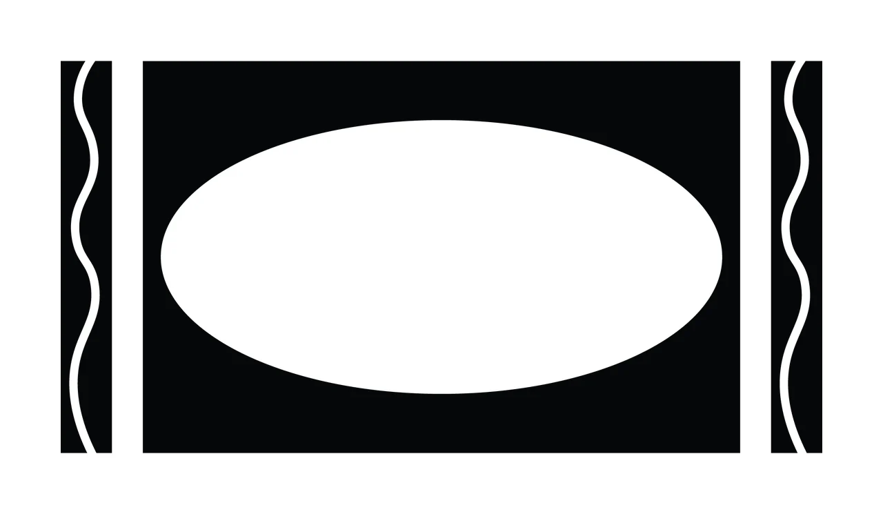 Black And White Decorative Oval Label