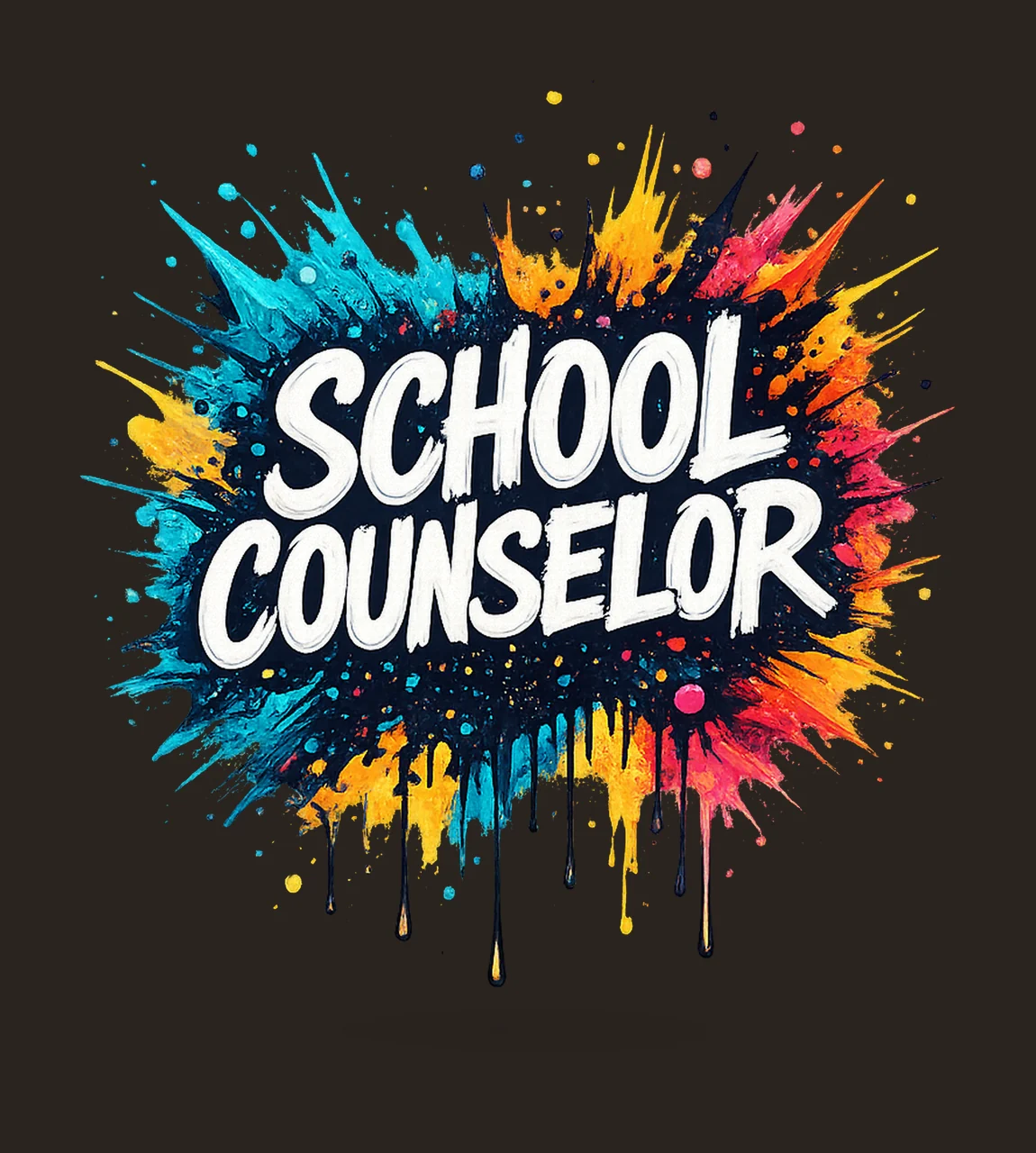School Counselor Paint Splash Education Staff Appreciation contrast preview thumbnail