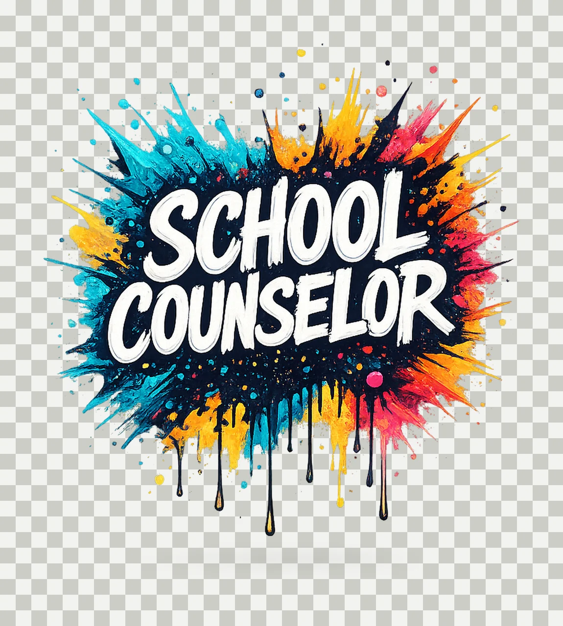 School Counselor Paint Splash Education Staff Appreciation transparency and detail preview thumbnail