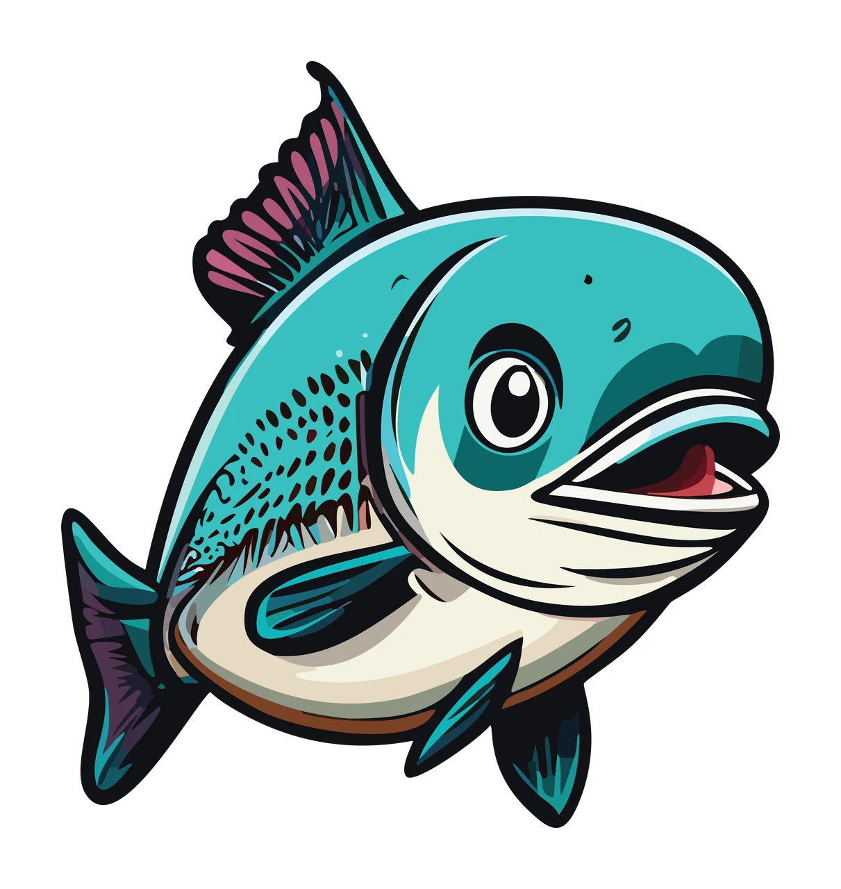 Animal Black Silhouette Of Swimming Fish white aquatic shape